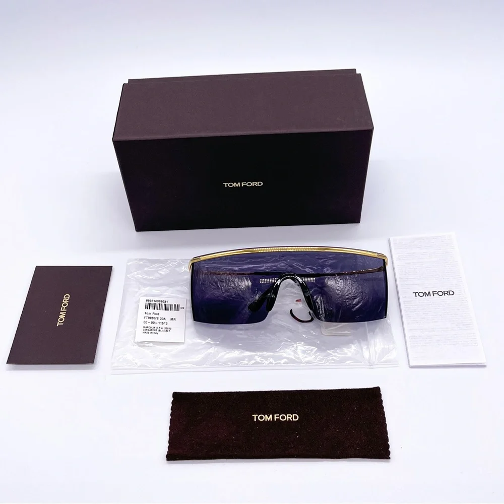 NEW TOM FORD PAVLOS-02 TF980 30A UNISEX SHIELD SUNGLASSES TOM FORD FT0989/S